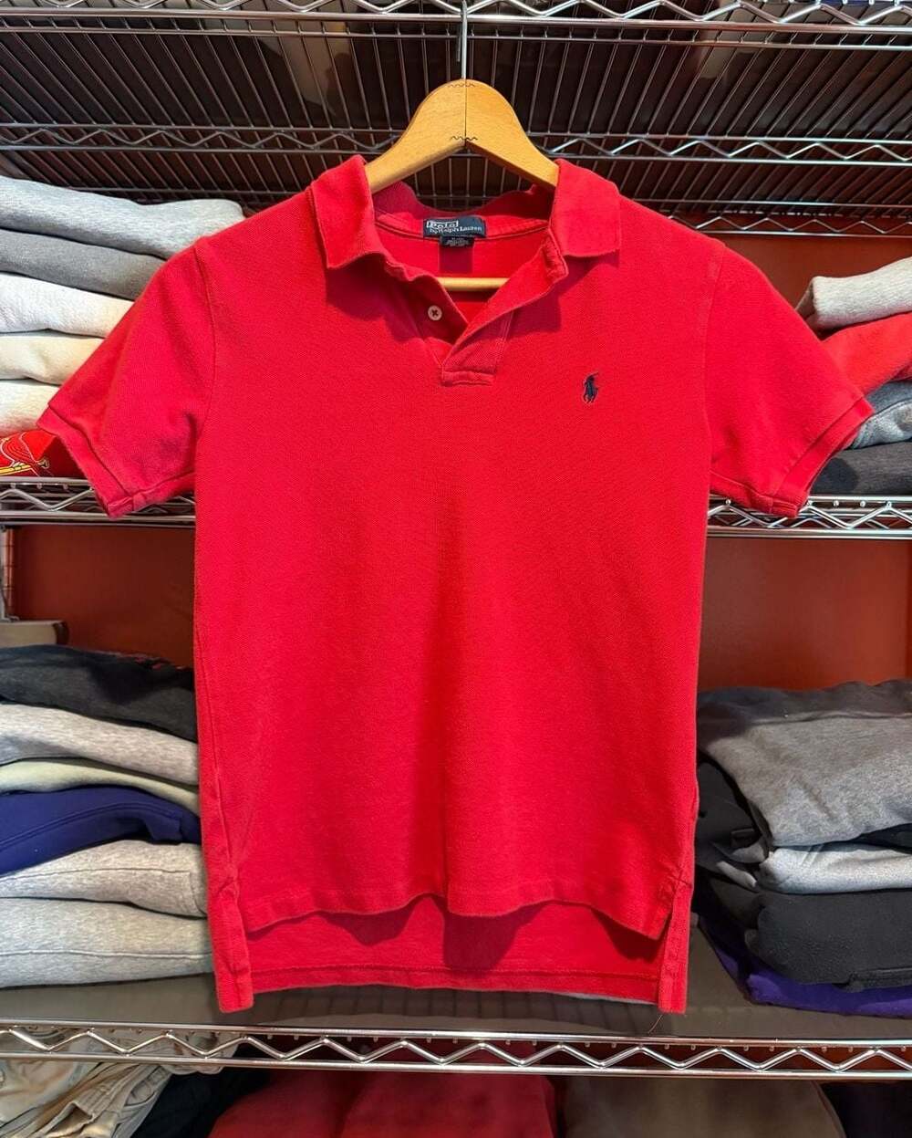 Polo Ralph Lauren Polo Shirt Size M (10-12) Red Short Sleeve Cotton